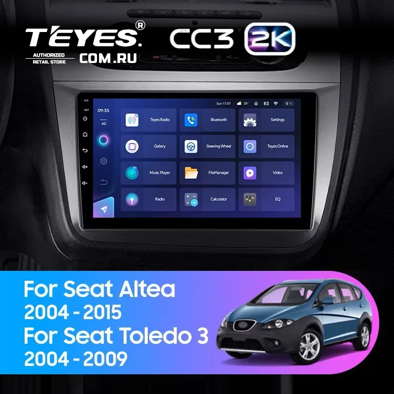 Штатная магнитола Teyes CC3 2K 4/32 Seat Altea 5P (2004-2015) Правый руль