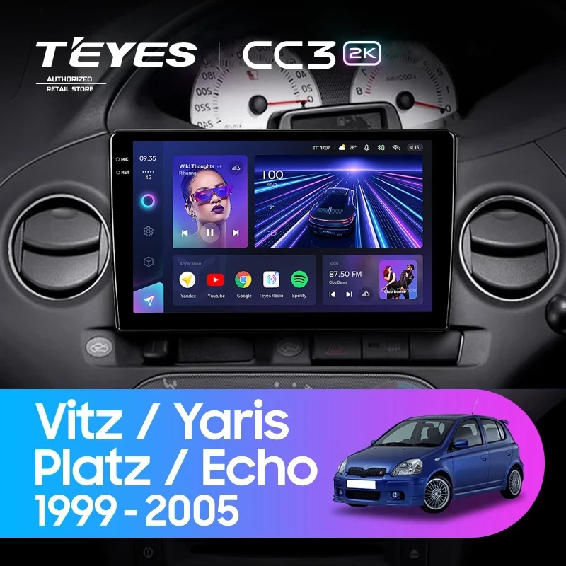Штатная магнитола Teyes CC3 2K 4/64 Toyota Platz (1999-2005) F2