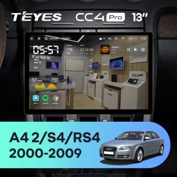 Штатная магнитола Teyes CC4 Pro 8/128 Audi A4 (2000-2009) (0din) (13")