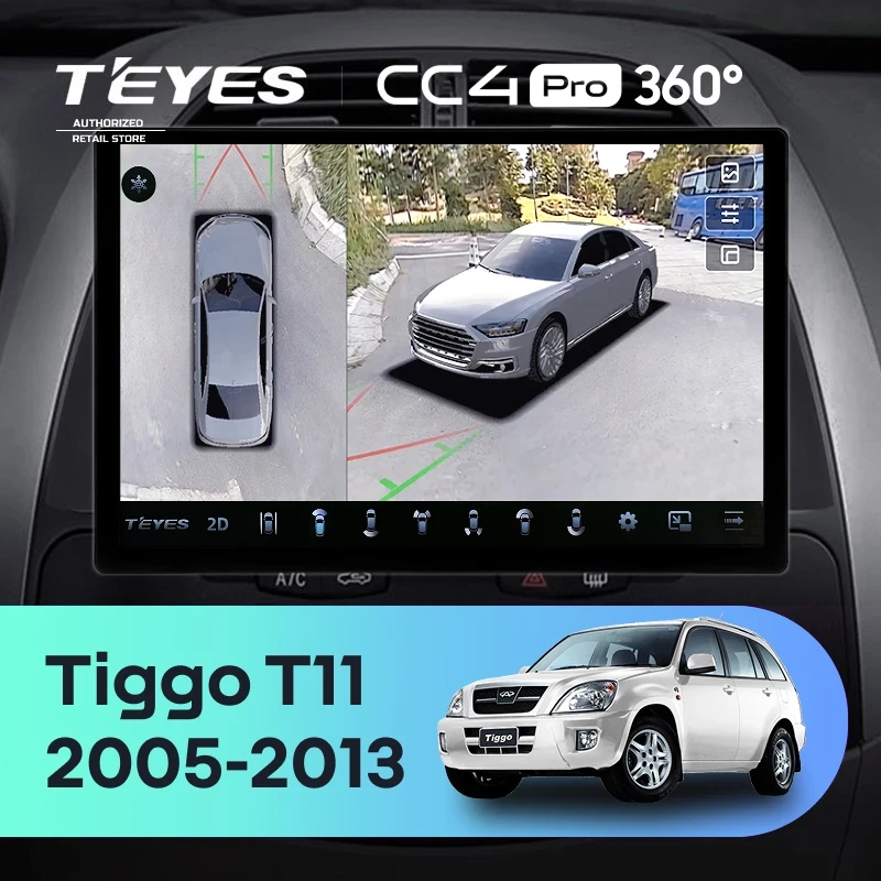 Штатная магнитола Teyes CC4 Pro 360 8/128 Chery Tiggo T11 1 (2005-2013) (13")