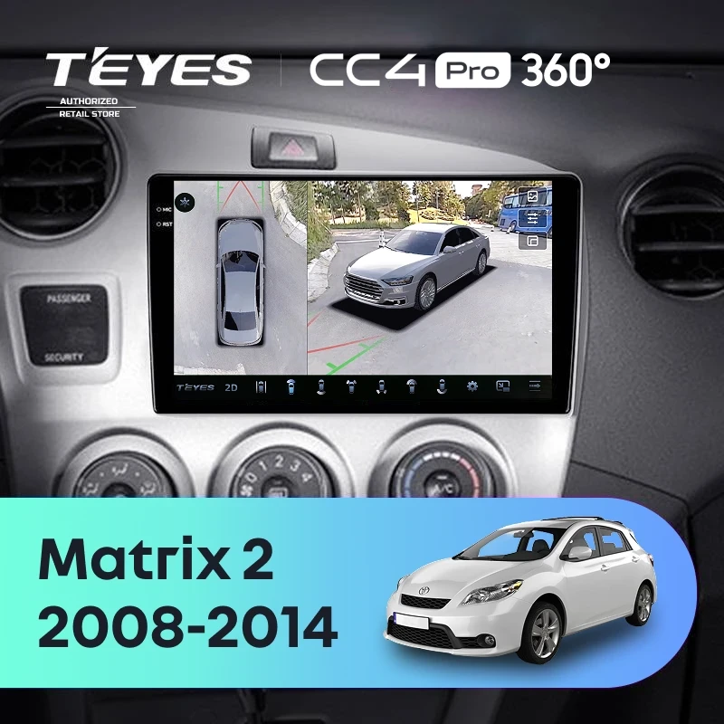 Штатная магнитола Teyes CC4 Pro 360 12/256 Toyota Matrix 2 E140 (2008-2014)