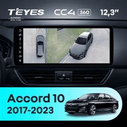 Штатная магнитола Teyes CC4 12.3" 360 6/64 Honda Accord 10 CV (2017-2023) Тип-A