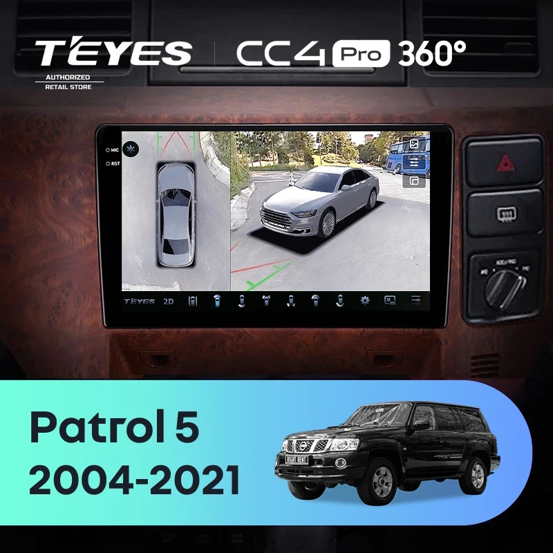 Штатная магнитола Teyes CC4 Pro 360 12/256 Nissan Patrol V 5 Y61 (2004-2021) F3 Правый руль