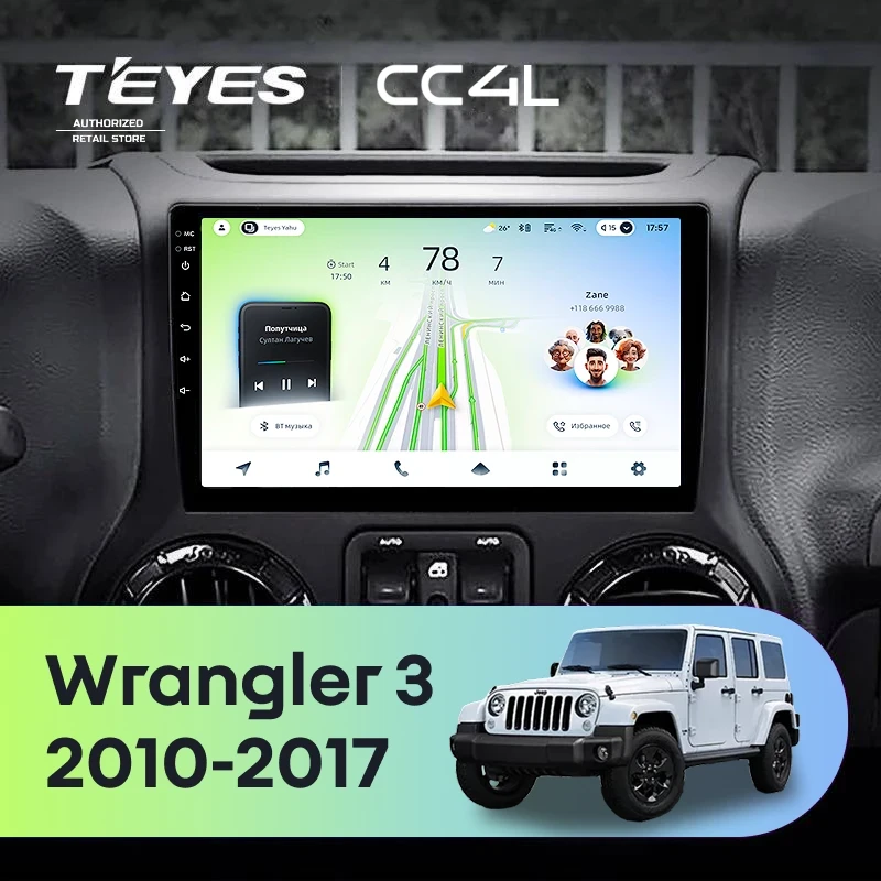 Штатная магнитола Teyes CC4L 4/64 Jeep Wrangler 3 JK (2010-2017) L15