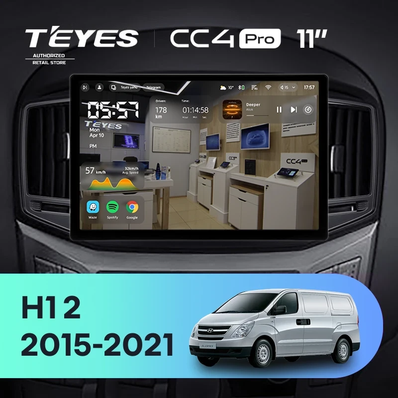Штатная магнитола Teyes CC4 Pro 8/128 Hyundai H1 2 (2015-2021) F2 (11")