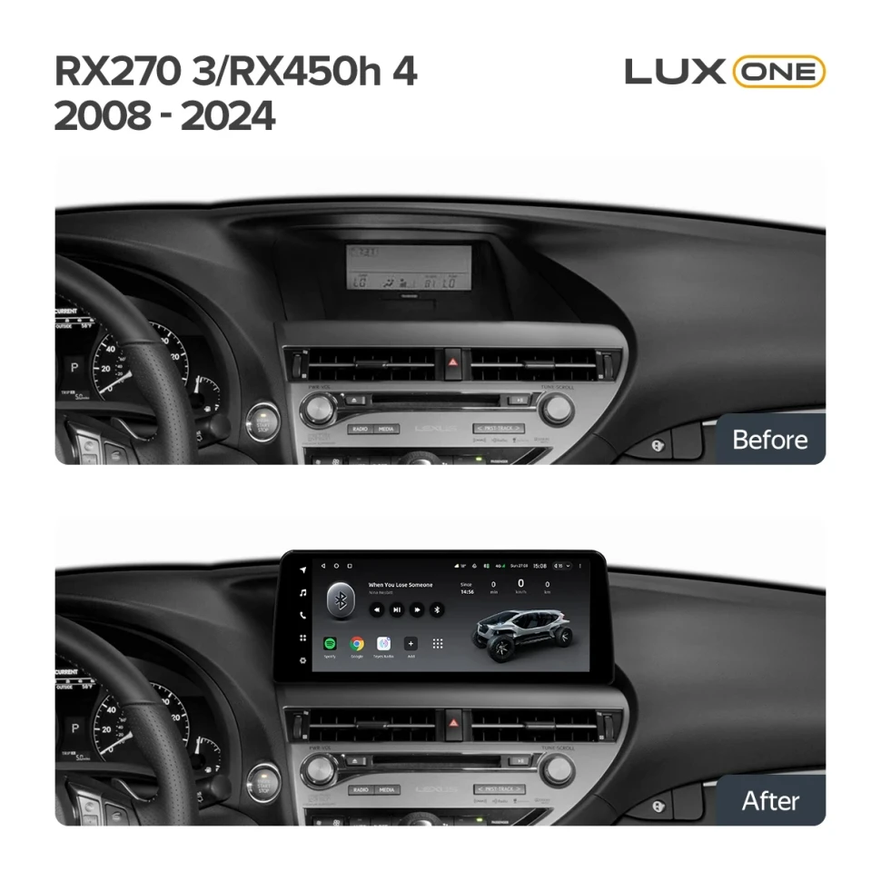 Переходная рамка Lexus RX270 3 RX450h 3 AL10 2008-2015 RX450h 4 AL20 (2015-2024) Тип-B (12,3")