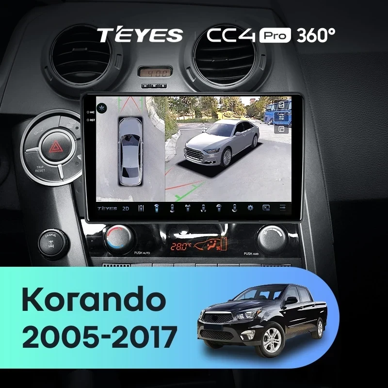Штатная магнитола Teyes CC4 Pro 360 8/128 SsangYong Korando Sports (2005-2017)