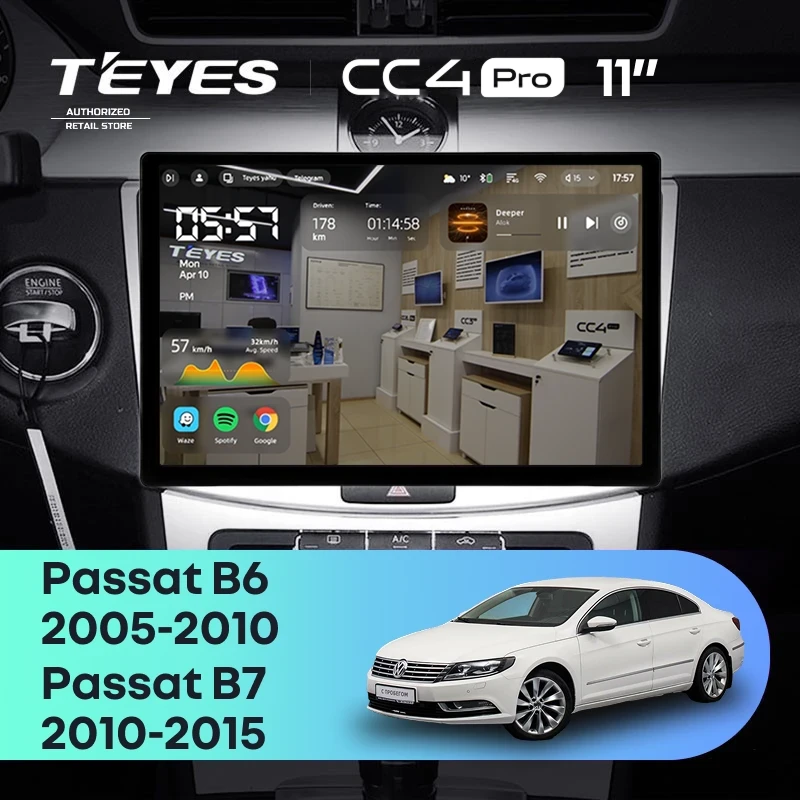 Штатная магнитола Teyes CC4 Pro 12/256 Volkswagen Passat B7 (2010-2015) (11")
