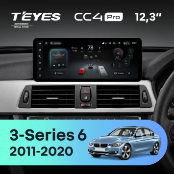 Штатная магнитола Teyes CC4 Pro 12.3" 12/256 BMW 3-Series 6 F30 F31 (NBT) (2011-2020) Правый руль