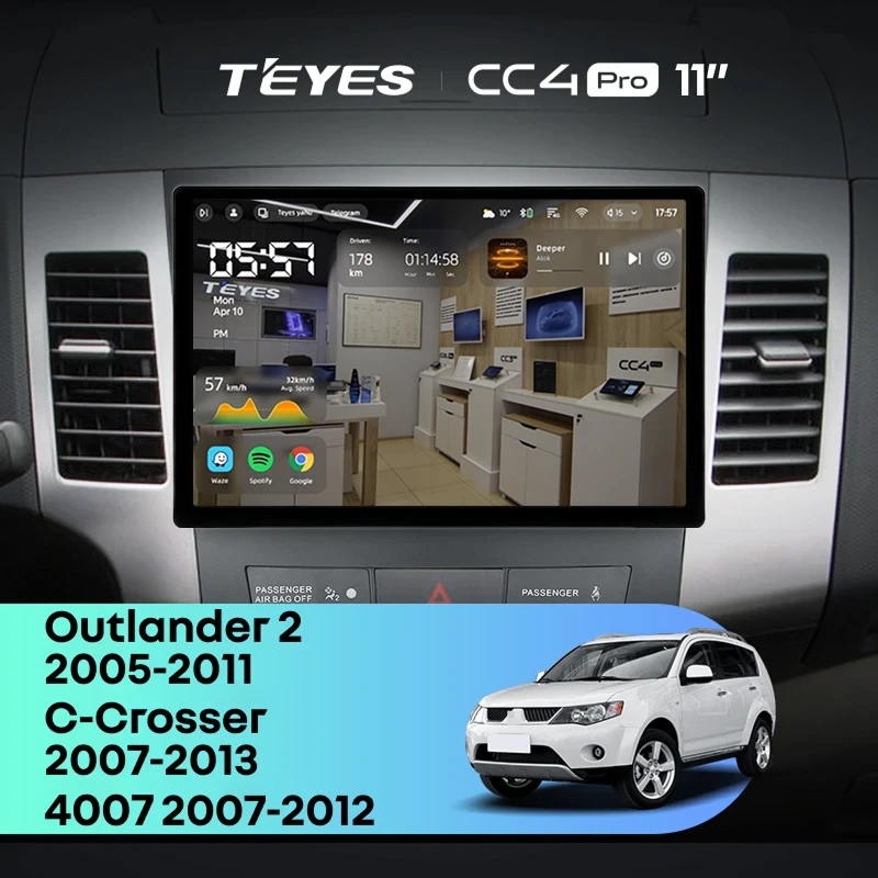 Штатная магнитола Teyes CC4 Pro 12/256 Citroen C-Crosser 1 (2007-2013) F1 Тип-B (11")