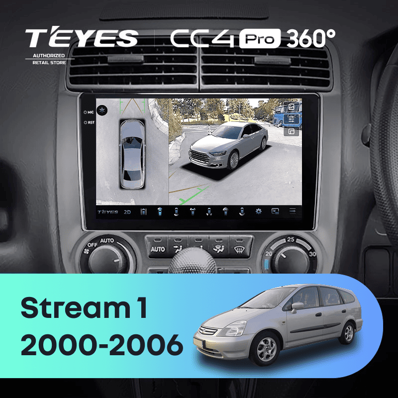 Штатная магнитола Teyes CC4 Pro 360 12/256 Honda Stream 1 (2000-2006) F2