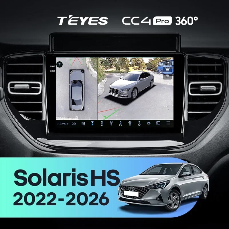 Штатная магнитола Teyes CC4 Pro 360 12/256 Solaris HS (2022-2026)