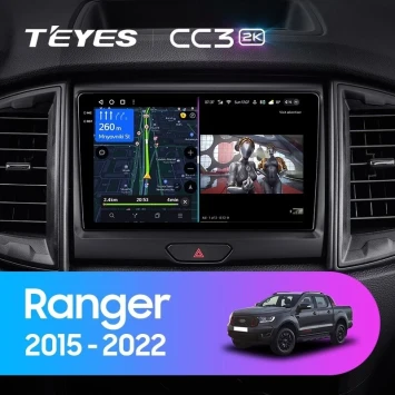 Штатная магнитола Teyes CC3 2K 6/128 Ford Ranger P703 (2015-2022) Тип-A