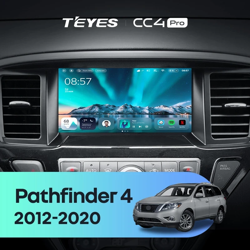 Штатная магнитола Teyes CC4 Pro 8/128 Nissan Pathfinder 4 R52 (2012-2020) F1