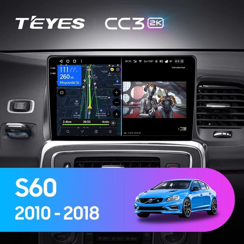 Штатная магнитола Teyes CC3 2K 4/64 Volvo S60 Y20 (2010-2018)
