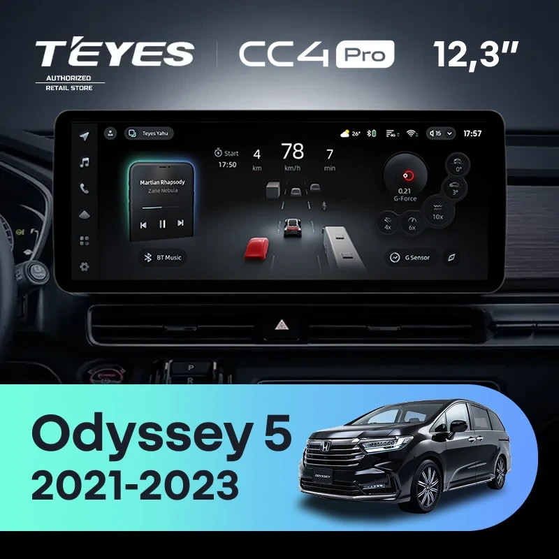 Штатная магнитола Teyes CC4 Pro 12.3" 12/256 Honda Odyssey 5 (2021-2023)
