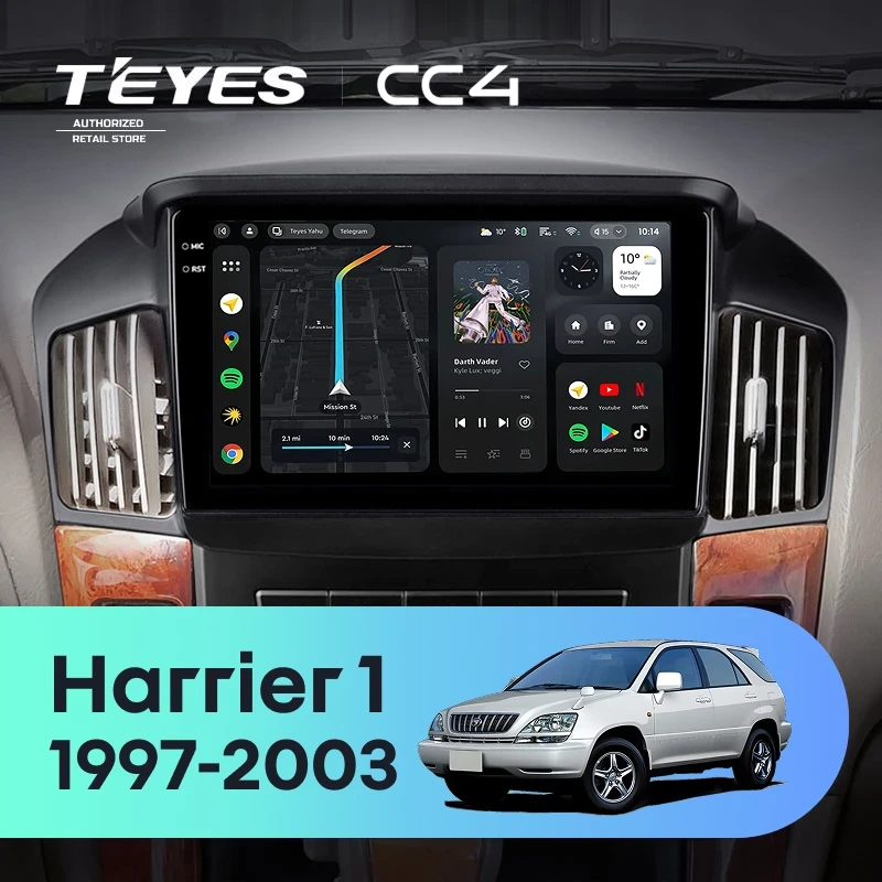 Штатная магнитола Teyes CC4 6/64 Toyota Harrier 1 (XU10) (1997-2003) F2