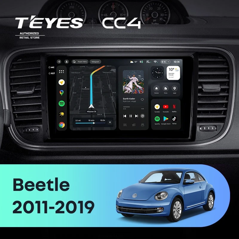 Штатная магнитола Teyes CC4 8/128 Volkswagen Beetle A5 (2011-2019)