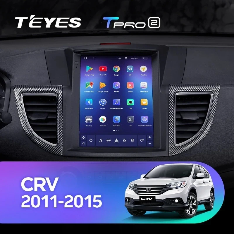 Штатная магнитола Tesla style Teyes TPRO 2 6/128 Honda CR-V 4 RM RE (2011-2015) Тип-A