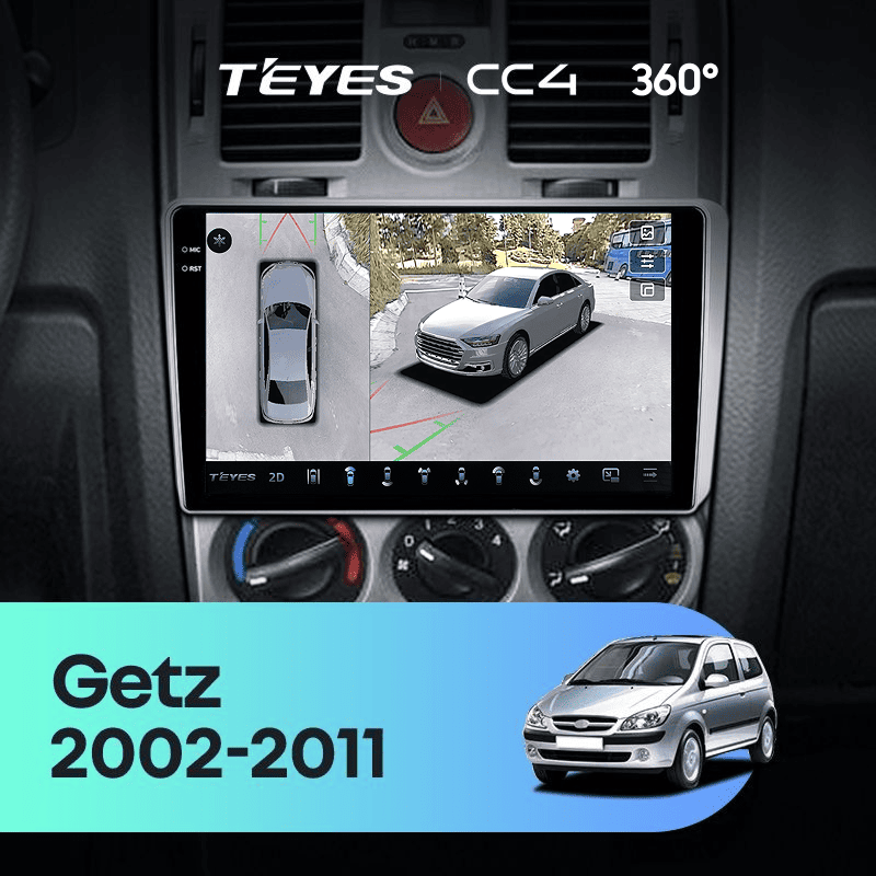 Штатная магнитола Teyes CC4 360 8/128 Hyundai Getz (2002-2011) Правый руль