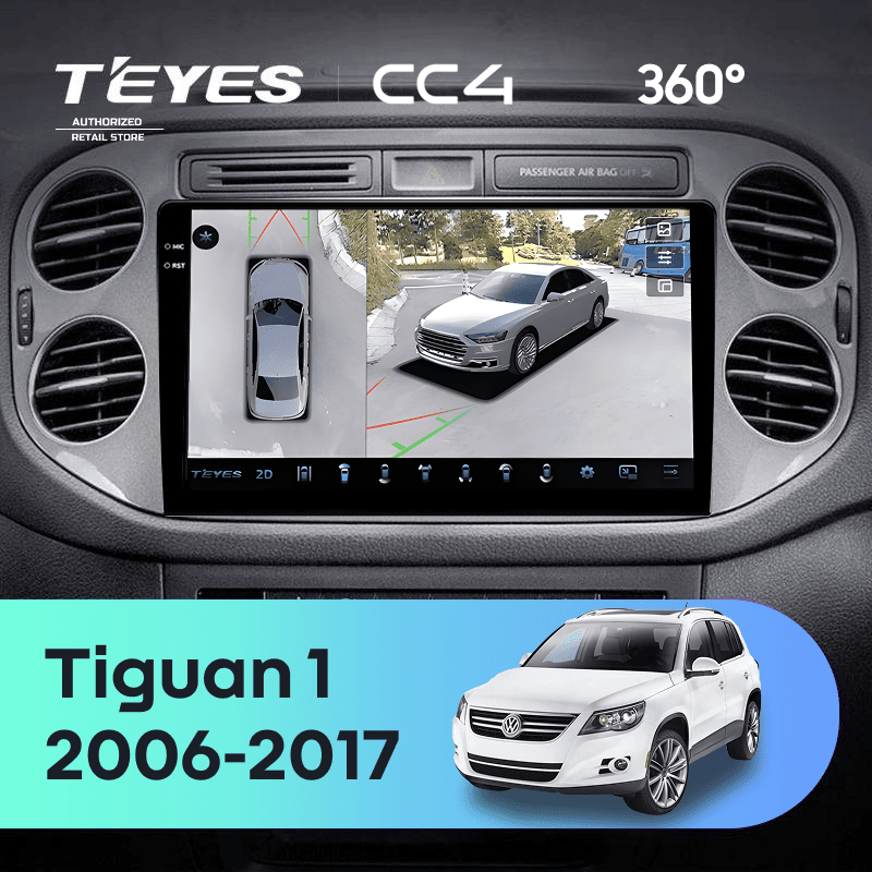 Штатная магнитола Teyes CC4 360 6/64 Volkswagen Tiguan 1 NF (2006-2017) F2 (10 inch Universal)