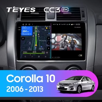 Штатная магнитола Teyes CC3 2K 4/64 Toyota Corolla 10 E140 E150 (2006-2013) Тип-A