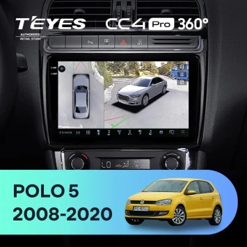 Штатная магнитола Teyes CC4 Pro 360 12/256 Volkswagen Polo 5 (2008-2020) F1