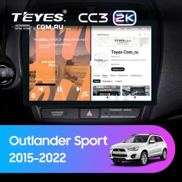 Штатная магнитола Teyes CC3 2K 4/32 Mitsubishi Outlander Sport (2015-2026) Тип-A (13")