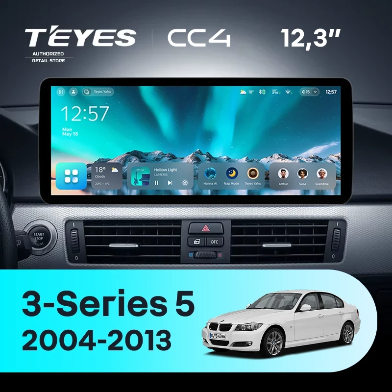 Штатная магнитола Teyes CC4 12.3" 6/64 BMW 3-Series 5 E90 E92 E93 E91 (CCC) (2004-2013) Universal