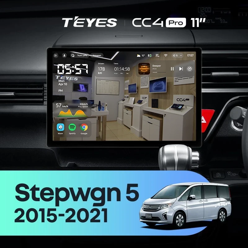 Штатная магнитола Teyes CC4 Pro 12/256 Honda Stepwgn 5 (2015-2021) Правый руль (11")