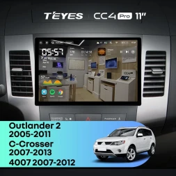 Штатная магнитола Teyes CC4 Pro 8/128 Peugeot 4007 (2007-2012) F1 Тип-A (11")