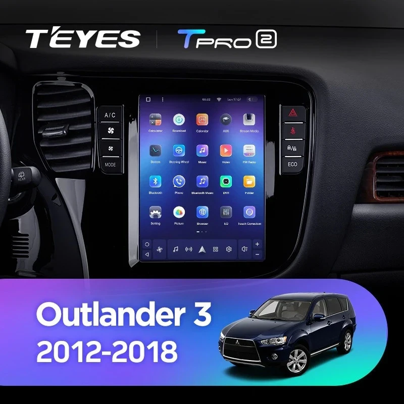 Штатная магнитола Tesla style Teyes TPRO 2 4/64 Mitsubishi Outlander 3 GF0W GG0W (2012-2018)