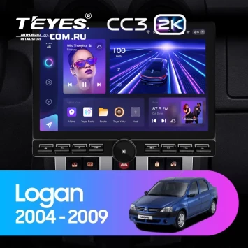 Штатная магнитола Teyes CC3 2K 6/128 Renault Logan 1 (2004-2009) (13" с кнопками)
