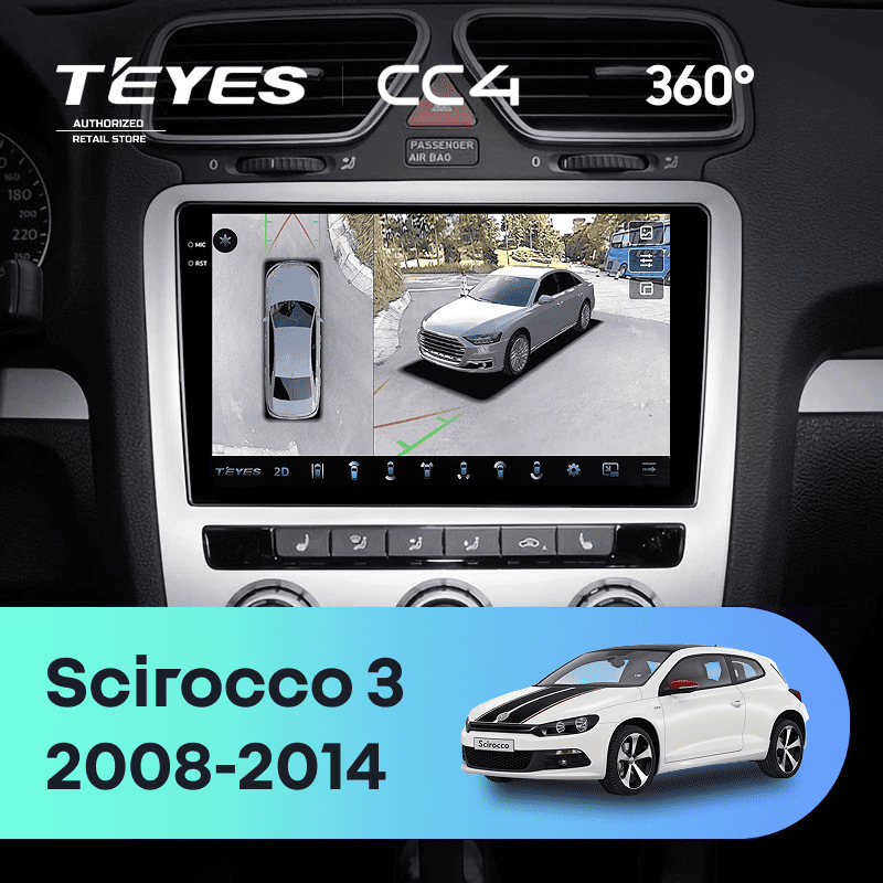 Штатная магнитола Teyes CC4 360 6/64 Volkswagen Scirocco 3 (2008-2014) F4 (Серая)