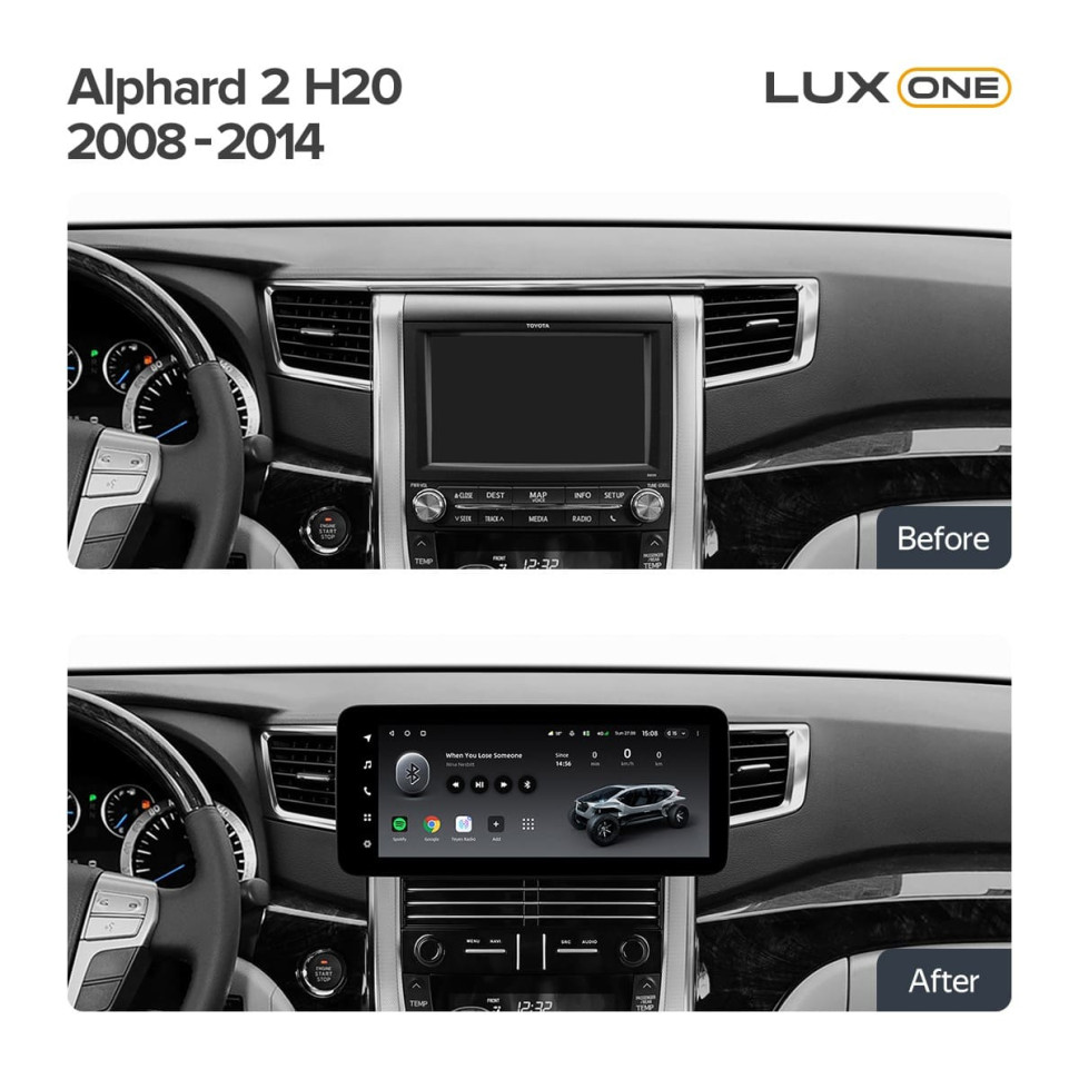 Переходная рамка Toyota Alphard 2 H20 (2008-2014) Тип-A (12,3")
