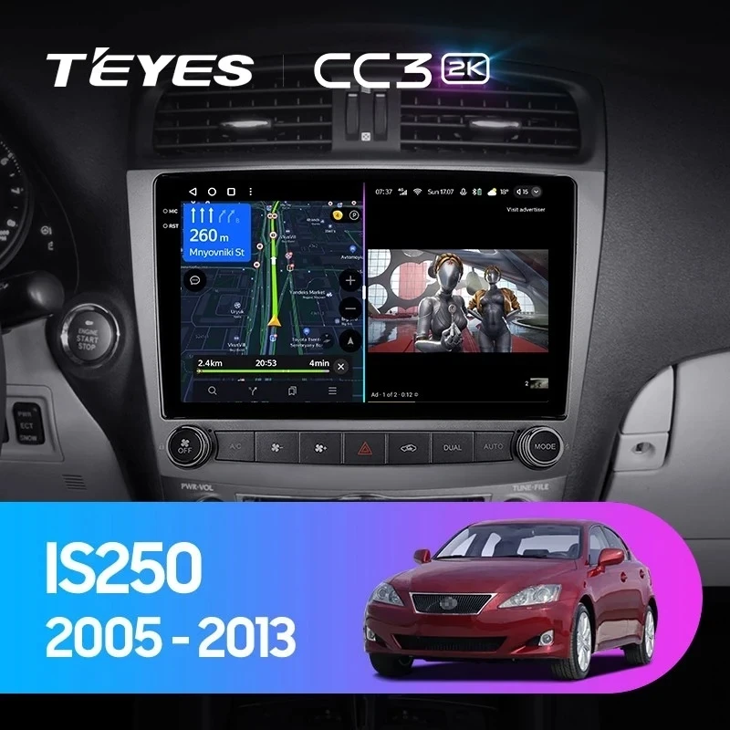 Штатная магнитола Teyes CC3 2K 6/128 Lexus IS250 XE20 (2005-2013) (Lp)