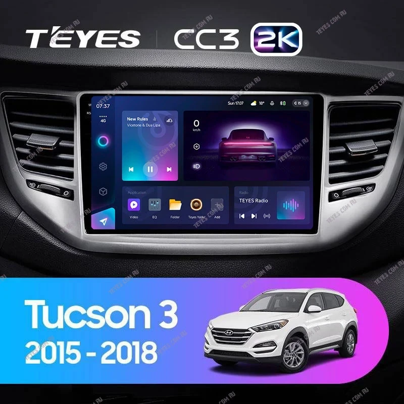 Штатная магнитола Teyes CC3 2K 360 6/128 Hyundai Tucson 3 (2015-2018) Тип-B