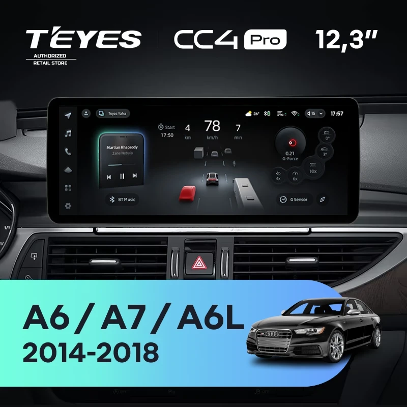 Штатная магнитола Teyes CC4 Pro 12.3" 12/256 Audi A7 4G (MHI2 System) (2014-2018)
