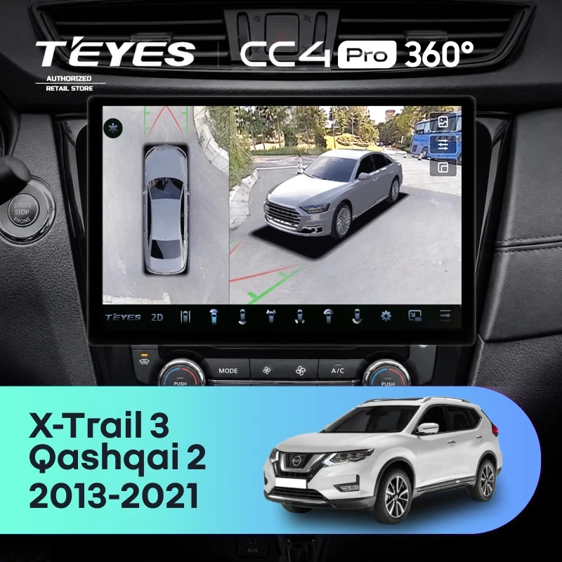 Штатная магнитола Teyes CC4 Pro 360 12/256 Nissan X-Trail 3 T32 (2013-2021) F2 Тип-AВ (13")