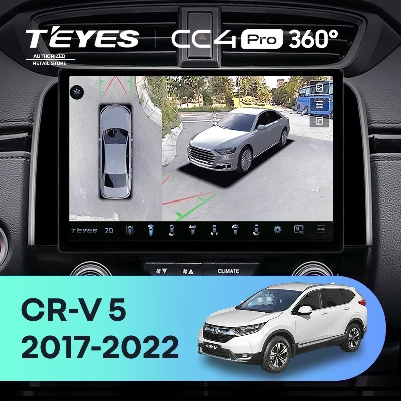Штатная магнитола Teyes CC4 Pro 360 8/128 Honda CR-V 5 RT RW (2017-2022) (11")
