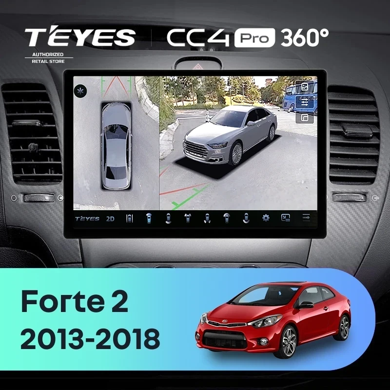 Штатная магнитола Teyes CC4 Pro 360 8/128 Kia Forte 2 (2013-2018) F1 Тип-AB (13")