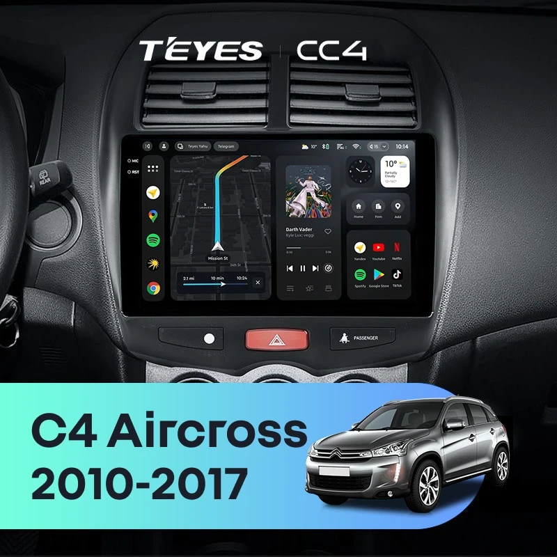 Штатная магнитола Teyes CC4 8/128 Citroen C4 Aircross (2010-2017) F1 Тип-A
