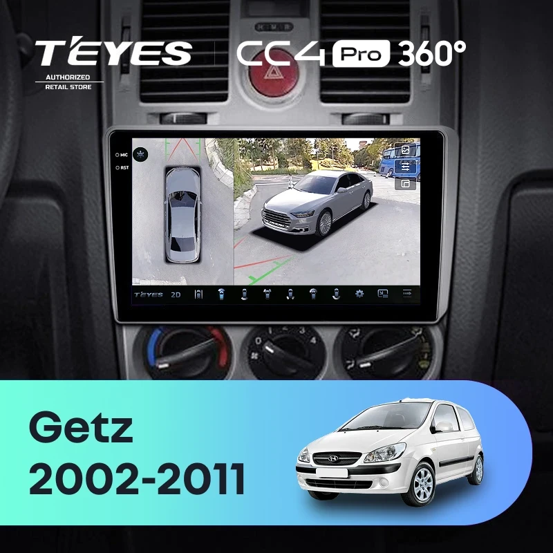 Штатная магнитола Teyes CC4 Pro 360 12/256 Hyundai Getz (2002-2011) F2