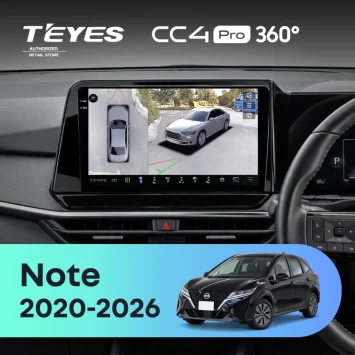 Штатная магнитола Teyes CC4 Pro 360 8/128 Nissan Note (2020-2026) Правый руль
