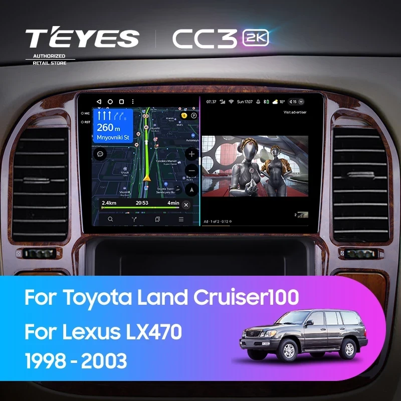Штатная магнитола Teyes CC3 2K 4/64 Toyota Land Cruiser 100 (1998-2003) F4