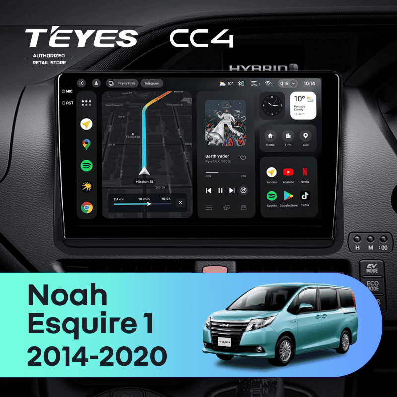 Штатная магнитола Teyes CC4 6/64 Toyota Voxy III R80 (2014-2020) F2 Правый руль