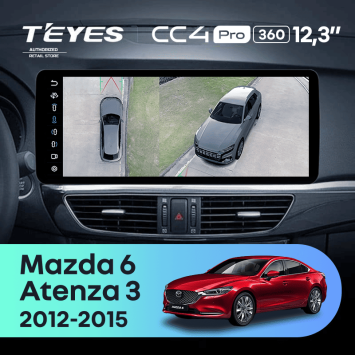 Штатная магнитола Teyes CC4 Pro 12.3" 360 8/128 Mazda Atenza 3 (2012-2015) Тип-A Правый руль