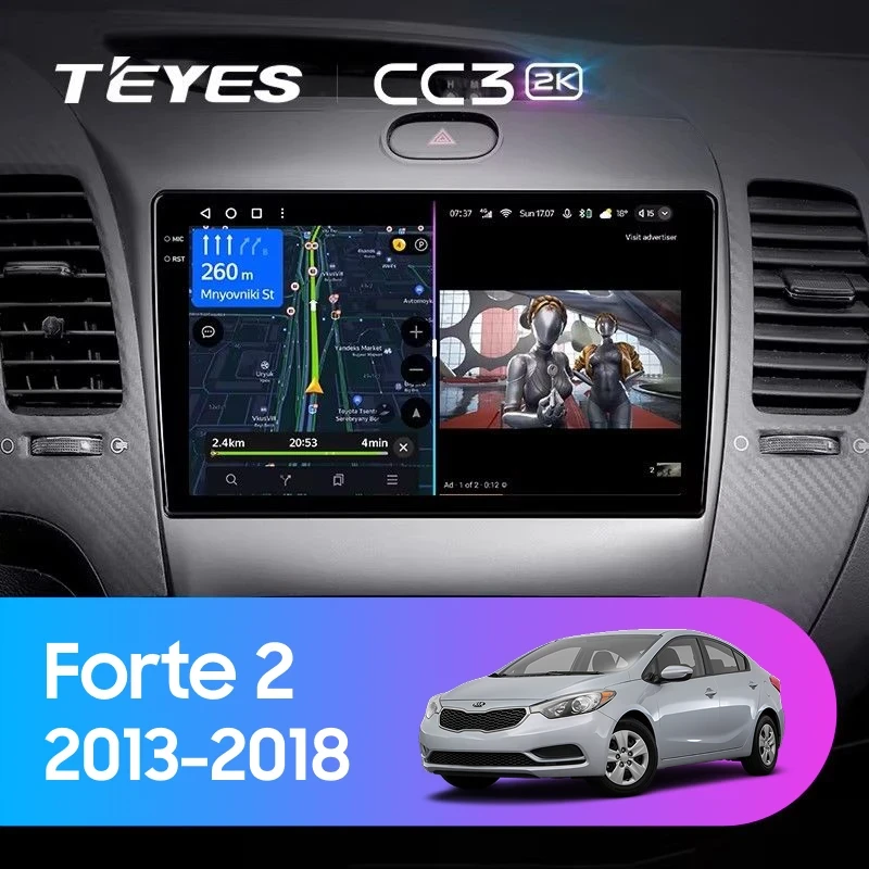 Штатная магнитола Teyes CC3 2K 360 6/128 Kia Forte 2 (2013-2018) F3