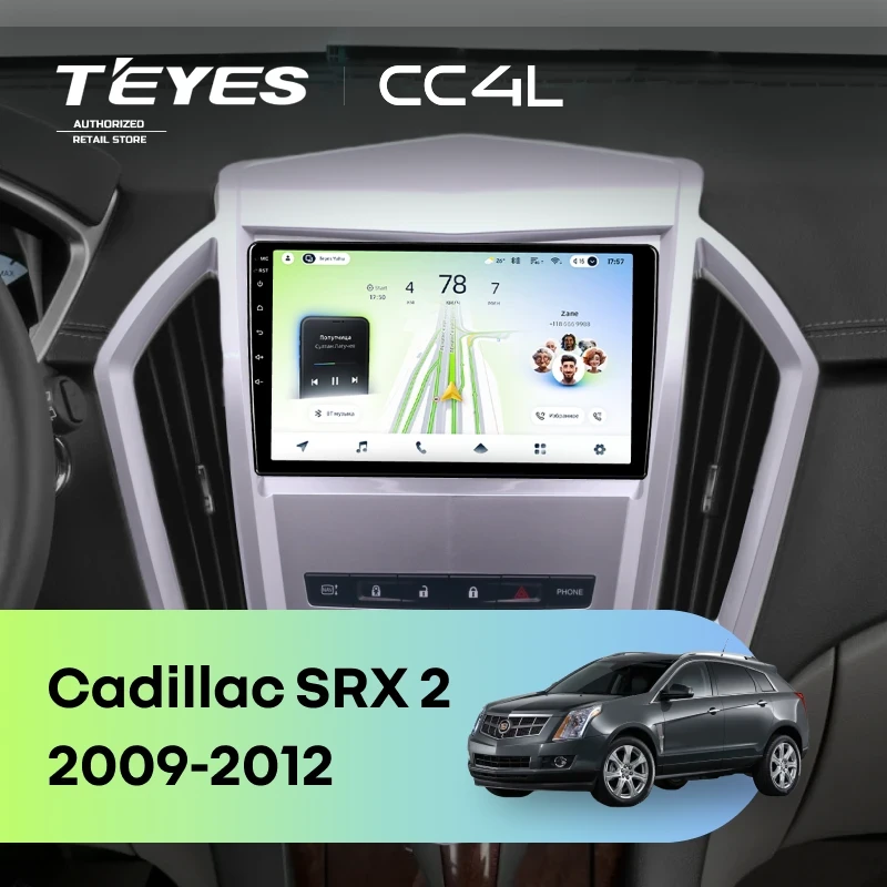 Штатная магнитола Teyes CC4L 6/64 с DTS Cadillac SRX 2 (2009-2012)