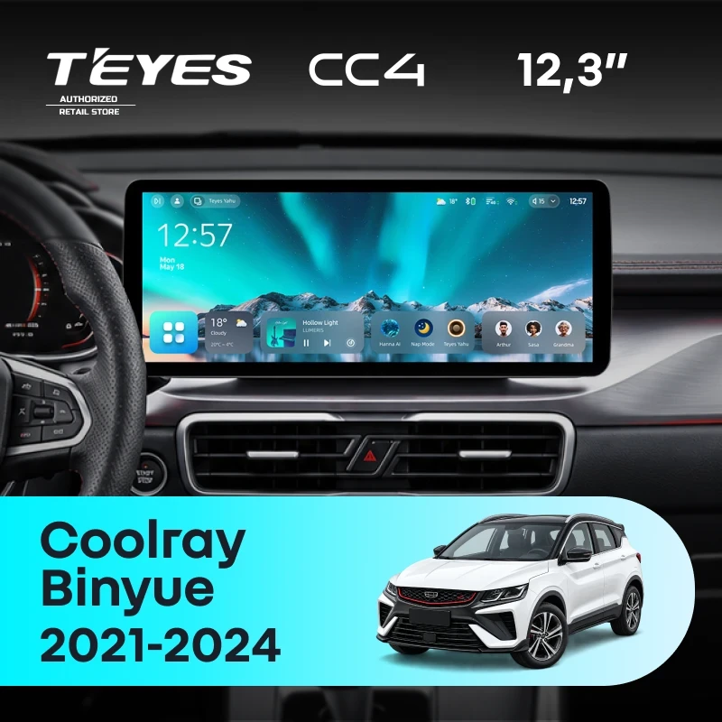 Штатная магнитола Teyes CC4 12.3" 6/64 Geely Coolray (2021-2024)